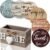 Queekay Housewarming Gifts for Home Decoration Wooden Heart Coasters for Drinks 6 Set Farmhouse Coasters with Holder Funny for Family Coffee Table Protection, 4”(Classic Farmhouse)