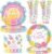 125PCS Easter Party Supplies Set, Happy Easter Bunny Egg Disposable Paper Plates Tableware Serve 25 Guests, Easter Dinner Plates 9″ Dessert Plates 7″ Cups Napkins Straws