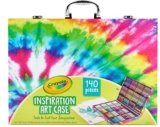 Crayola Inspiration Art Case Coloring Set – Tie-Dye (140ct), Art Supplies Set For Kids, Drawing Kit, Travel Gift for Girls & Boys, Ages 5+ [Amazon Exclusive]