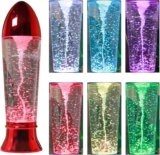 YAKii 10.5″ Tornado Lamp LED Color Changing,Tornado Maker Science Toy, Battery/USB Cable Operated,Christmas Day Decoration Red
