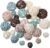 Patelai 36 Pcs Wicker Rattan Balls Decorative Balls for Vase Centerpiece Bowls Orbs Filler for Home Decor,4 Sizes(Blue, Light Brown, Dark Brown, White)