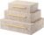 Ivory Shagreen Box Leather set of 3 Large Modern Decorative Nesting Jewelry Boxes, Stackable Decorative Storage Boxes With Lids For Home Decor Womens Mens Jewelry Organizer