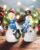 Duo 5” Resin Snowman Figurines with Lighted Christmas Tree Wreath – Christmas Decorations Indoor Snowman Decor Ornaments Centerpiece – Winter Holiday (Snowmen)