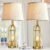 Gold Table Lamps for Living Room Set of 2 – Modern Farmhouse Bedside Lamps for Bedroom Night Stands with Nightlight and USB A+C, Industrial Lamp for Living Room End Tables