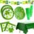 JOYIN 98PCS St. Patrick’s Day Party Supplies Set Serves 24 with 9 Paper Plates, 7 Plates, Banner, Napkins, Cups & Tablecloths for St. Patrick Tableware, Shamrock Green Irish Dinnerware