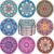 LIFVER Drinks Coasters Set of 8, Mandala Style Ceramic Coasters with Holder, 4 Inches Coasters for Drinks with Cork Base, Great Colorful Decor, Ideal Thanksgiving and Housewarming Gifts